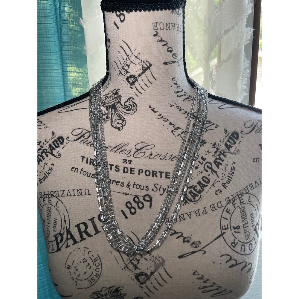 Sarah Coventry Vintage Silver Tone Multi Strand Chain Necklace Bracelet Set
